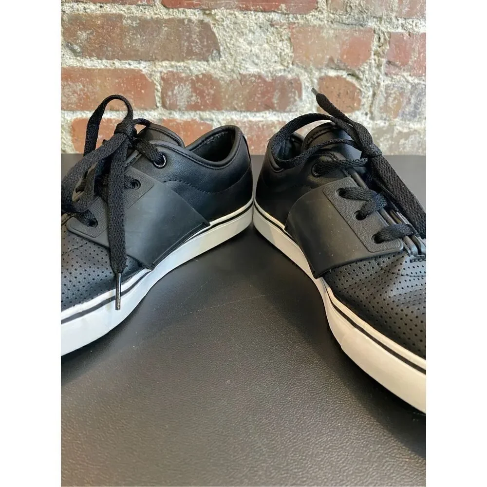 Puma Black Leather Sport Lifestyle Skater Sneaker SZ us7/eu39